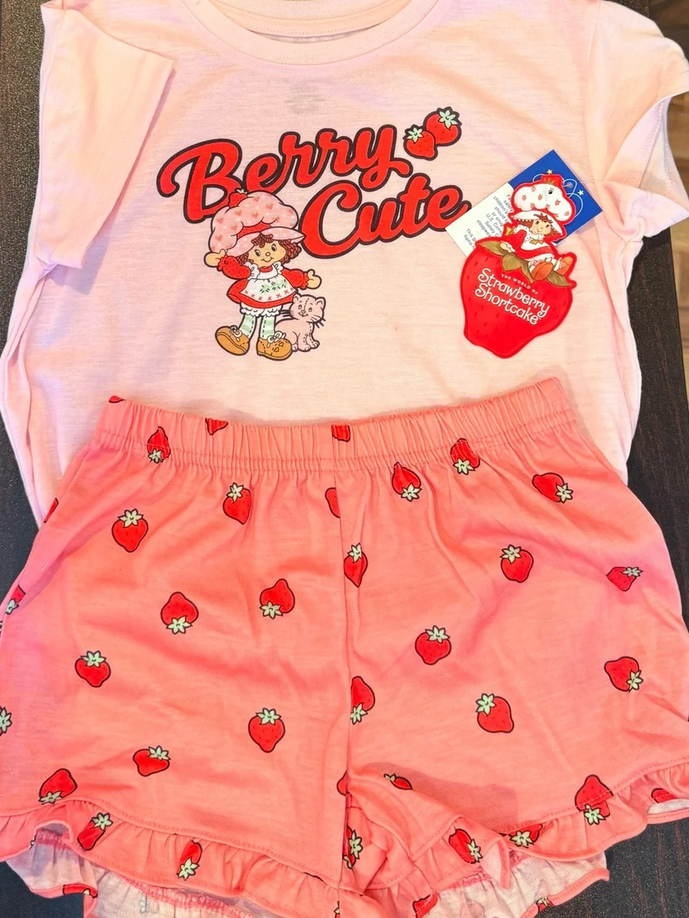 NWT Strawberry Shortcake 3 piece w/ Red Headband Size XS 4/5